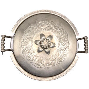 Vintage Everlast Hammered Forged Metal Aluminum Casserole Dish W/PYREX Insert